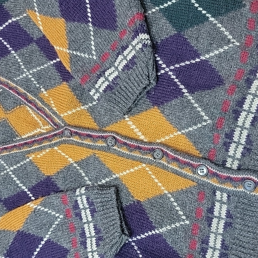 Vintage Wool Argyle Cardigan - Picture 8 of 11